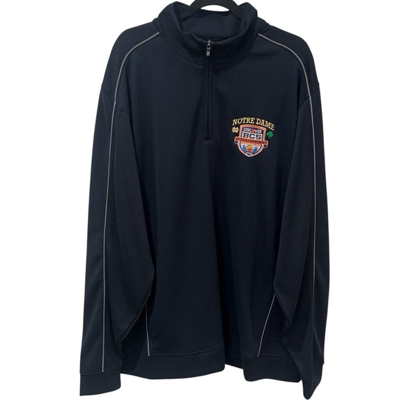 NEW Cutter & Buck Notre Dame 2013 National Championship Navy Quarter Zip XXXL - Picture 2 of 10